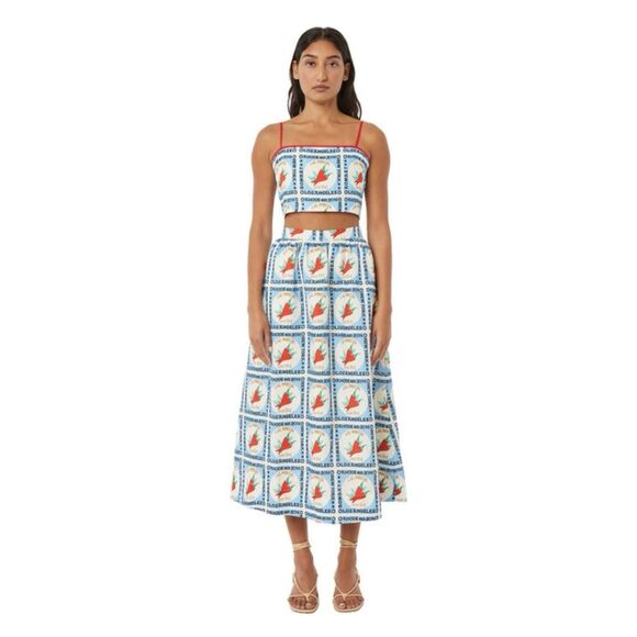 Rhode Aaron Midi Skirt in Lal Mirchi XS NWT - Picture 1 of 10